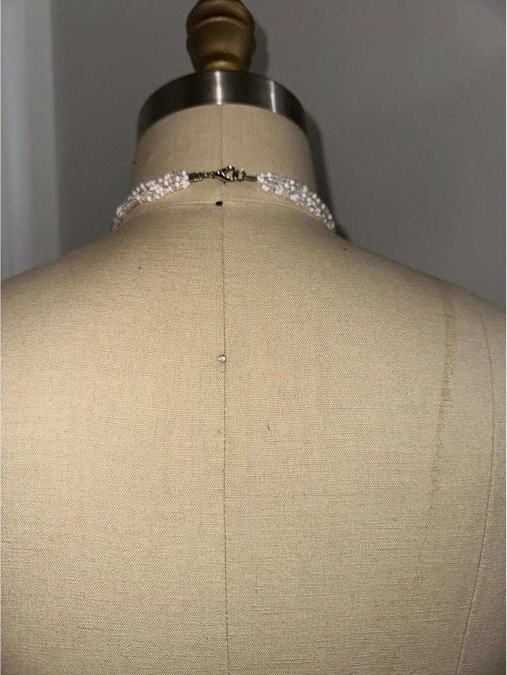 Elegant White Beaded Tassel Necklace with Pearl Accents